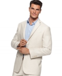 Change the pattern of your business look with this polished herringbone blazer from Perry Ellis. Change the pattern of your business look with this polished herringbone blazer from Perry Ellis.