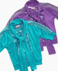 She'll warm up and add a splash of color on a dreary winter day with this shimmery sequin top from Heart Soul. (Clearance) She'll warm up and add a splash of color on a dreary winter day with this shimmery sequin top from Heart Soul. (Clearance)