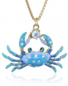 Betsey Johnson Jewels of the Sea Crab Pendant Necklace, 21