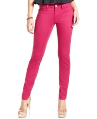 Brighten up the season in hot pink! Indigo Rein's skinny jeans add a jolt of color to your fall outfits. Brighten up the season in hot pink! Indigo Rein's skinny jeans add a jolt of color to your fall outfits.