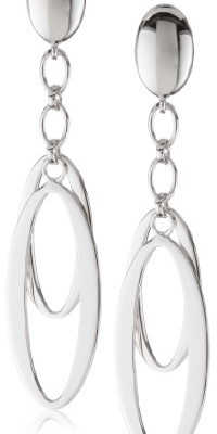 ELLE Jewelry Link Up Sterling Silver Double Oval Link Earrings ELLE Jewelry Link Up Sterling Silver Double Oval Link Earrings