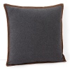 Inspired by the refined polish of menswear, this relaxed collection pairs solid brushed cotton and twill with faux suede trim and plaid. This decorative pillow has the feel of soft flannel in dark grey with faux suede trim.