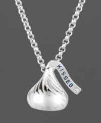 Finish your look with the perfect little kiss. Hershey's Kiss flat pendant in sterling silver with a diamond accent. Approximate length: 16 inches + 2-inch extender. Approximate drop: 1/2 inch. Finish your look with the perfect little kiss. Hershey's Kiss flat pendant in sterling silver with a diamond accent. Approximate length: 16 inches + 2-inch extender. Approximate drop: 1/2 inch.