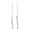 Glamorous Triple Strand Rhinestone Drop Fashion Earrings, 5 1/4 Inches Long. Super-Sexy!