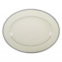 Lenox Tuxedo Platinum Ivory China 13-Inch Oval Platter Lenox Tuxedo Platinum Ivory China 13-Inch Oval Platter