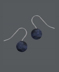 All it takes is a drop of color to polish your look. Earrings by Avalonia Road feature sodalite beads (10 mm) in a sterling silver setting. A simple fix to add snap to your look. Approximate drop: 3/4 inch. All it takes is a drop of color to polish your look. Earrings by Avalonia Road feature sodalite beads (10 mm) in a sterling silver setting. A simple fix to add snap to your look. Approximate drop: 3/4 inch.