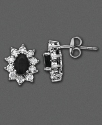 Accessorize with nature-inspired beauty. 14k white gold flower earrings with onyx (4/3 mm) and round-cut diamond accents. Accessorize with nature-inspired beauty. 14k white gold flower earrings with onyx (4/3 mm) and round-cut diamond accents.