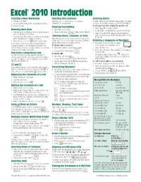 Microsoft Excel 2010 Introduction Quick Reference Guide (Cheat Sheet of Instructions, Tips & Shortcuts - Laminated Card) Microsoft Excel 2010 Introduction Quick Reference Guide (Cheat Sheet of Instructions, Tips & Shortcuts - Laminated Card)