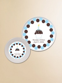 Mealtime will never be the same once your little ones have a personalized plate and bowl to sit down to...they'll be eager to sit down at their very own spot every time! And no worries about when the plate or bowl is dropped, since they're designed to withstand breakage. Mealtime will never be the same once your little ones have a personalized plate and bowl to sit down to...they'll be eager to sit down at their very own spot every time! And no worries about when the plate or bowl is dropped, since they're designed to withstand breakage.