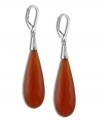 Fire and ice. A set of deep orange Carnelian gems (12 mm x 32 mm) create a simply stunning set of earrings perfect for everyday wear. Crafted in sterling silver. Approximate drop: 1-1/2 inches.