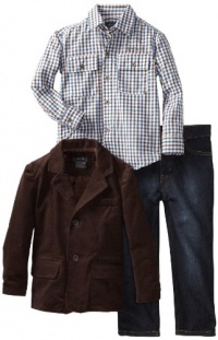 Kenneth Cole Boys 2-7 Blazer with Shirt and Jean, Brown, 6