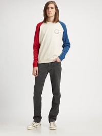 Multicolored sleeves set the stylish tone for this varsity-inspired style of soft cotton with logo chest detail.CrewneckBanded collar, cuffs and hemCottonMachine washImported Multicolored sleeves set the stylish tone for this varsity-inspired style of soft cotton with logo chest detail.CrewneckBanded collar, cuffs and hemCottonMachine washImported