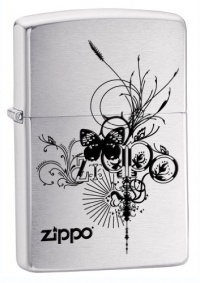 Zippo Logo Pocket Lighter with Butterfly