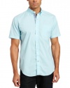 Nautica Men's Short Sleeve Poplin Solid Woven, Bait Cast Blue, Medium