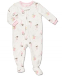 Fill her dreams with the stuff fairy tales are made of when she's in this cozy fleece footed coverall from Carter's. Fill her dreams with the stuff fairy tales are made of when she's in this cozy fleece footed coverall from Carter's.