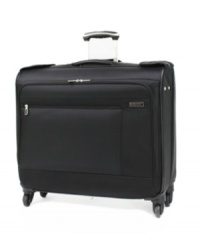 So light, so right. Built to carry more and weigh less, this garment bag offers 360º mobility that is so effortless you'll fly from destination to destination with superior ease. A tough and durable construction opens to a deluxe interior with tie-down straps, an any hanger clip and more features that put the comfort of home right on the road with you. Limited lifetime warranty. So light, so right. Built to carry more and weigh less, this garment bag offers 360º mobility that is so effortless you'll fly from destination to destination with superior ease. A tough and durable construction opens to a deluxe interior with tie-down straps, an any hanger clip and more features that put the comfort of home right on the road with you. Limited lifetime warranty.