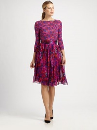 A vibrant, abstracted floral print dresses up this softly pleated silk voile design.Banded waistPleated skirtConcealed back zipAbout 26 from natural waistSilkDry cleanMade in UK of imported fabricModel shown is 5'9½ (176cm) wearing US size 4. A vibrant, abstracted floral print dresses up this softly pleated silk voile design.Banded waistPleated skirtConcealed back zipAbout 26 from natural waistSilkDry cleanMade in UK of imported fabricModel shown is 5'9½ (176cm) wearing US size 4.