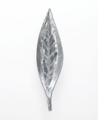 Serve bite-sized appetizers, snacks and desserts in natural splendor with this sleek, aluminum Leaf boat bowl. With a realistic texture and stem to evoke life outside your window. Serve bite-sized appetizers, snacks and desserts in natural splendor with this sleek, aluminum Leaf boat bowl. With a realistic texture and stem to evoke life outside your window.