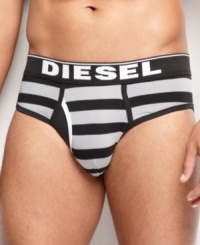A striped pattern makes a brief statement with this underwear from Diesel. A striped pattern makes a brief statement with this underwear from Diesel.