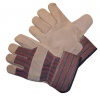 G & F 5015L-5 Regular Cowhide Leather Palm Gloves with rubberized safety cuff Large, 5-Pair pack