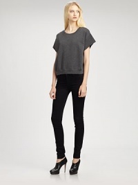 Slouchy-chic sweatshirt revived by dropped shoulders and short dolman sleeves. RoundneckDropped shouldersShort dolman sleevesBanded cuffs and hem60% cotton/40% polyesterMachine washImportedModel shown is 5'9½ (176cm) wearing US size Small. Slouchy-chic sweatshirt revived by dropped shoulders and short dolman sleeves. RoundneckDropped shouldersShort dolman sleevesBanded cuffs and hem60% cotton/40% polyesterMachine washImportedModel shown is 5'9½ (176cm) wearing US size Small.