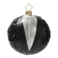 A glittering, glam ornament designed by Rachel Zoe, part of Christopher Radko's new celebrity-designed holiday ornament collection. 100% of the proceeds from each ornament goes to the Child Mind Institute.