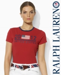Celebrating Team USA's participation in the 2012 Olympic Games, an essential short-sleeved crewneck tee from Ralph Lauren with bold country graphics is designed from supremely soft cotton jersey. Celebrating Team USA's participation in the 2012 Olympic Games, an essential short-sleeved crewneck tee from Ralph Lauren with bold country graphics is designed from supremely soft cotton jersey.