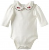 Hartstrings Baby-Girls Newborn Rose Collared Boydsuit, Marshmallow, 0-3 Months