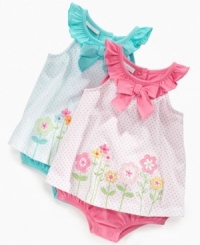 You never know where a bit of brightness will pop up. She'll definitely spread some sunshine in one of these darling sundresses from First Impressions. You never know where a bit of brightness will pop up. She'll definitely spread some sunshine in one of these darling sundresses from First Impressions.