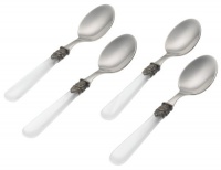 Rosanna Pearlized White Napoleon Espresso Spoons, Set of 4 Rosanna Pearlized White Napoleon Espresso Spoons, Set of 4