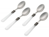 Rosanna Pearlized White Napoleon Espresso Spoons, Set of 4