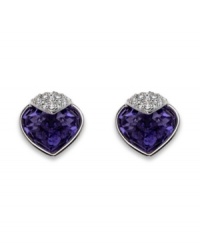 Simple sparkling studs with regal shine. Swarovski earrings feature a teardrop-shaped design with bezel-set oceanic crystals capped with clear crystal accents. Set in silver tone mixed metal. Approximate diameter: 3/4 inch. Simple sparkling studs with regal shine. Swarovski earrings feature a teardrop-shaped design with bezel-set oceanic crystals capped with clear crystal accents. Set in silver tone mixed metal. Approximate diameter: 3/4 inch.