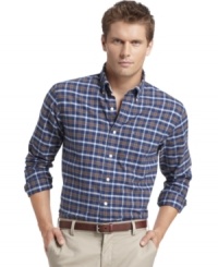 You'll be partial to this plaid Izod shirt for its effortless, classic style it always brings. You'll be partial to this plaid Izod shirt for its effortless, classic style it always brings.