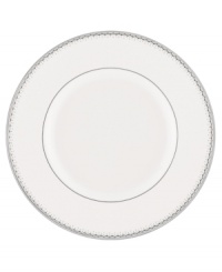 Start out any dinner in style with this fine china bread and butter plate. From innovative designer Monique Lhullier, it features a platinum-edged tiered scallop pattern on creamy white. Start out any dinner in style with this fine china bread and butter plate. From innovative designer Monique Lhullier, it features a platinum-edged tiered scallop pattern on creamy white.