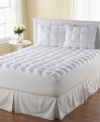 Sink into softness every night with the Magic Loft mattress pad from Perfect Fit bedding. Quilted 6 x 6 blocks of ultra-plush Perfect Puff down-alternative fiberfill add a thick layer of comfort that dramatically increases the loft an comfort of your existing mattress. Sink into softness every night with the Magic Loft mattress pad from Perfect Fit bedding. Quilted 6 x 6 blocks of ultra-plush Perfect Puff down-alternative fiberfill add a thick layer of comfort that dramatically increases the loft an comfort of your existing mattress.