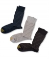 Dress socks by Gold Toe has a little elasticity to stay in place plus designed to wick away moisture to keep your feet dry.
