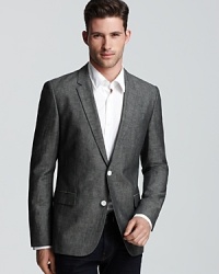 A handsome, dapper sport coat for all occasions, work and play alike, with contrast buttons for a bit of designer pop. A handsome, dapper sport coat for all occasions, work and play alike, with contrast buttons for a bit of designer pop.