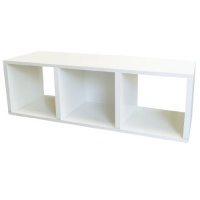 Way Basics zBoard Eco 3 Cubby Storage Bench Stackable, White Wood Grain Way Basics zBoard Eco 3 Cubby Storage Bench Stackable, White Wood Grain
