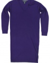 Ralph Lauren Women's Long-Sleeve Merino Wool Sweater Dress (Matinee Purple)