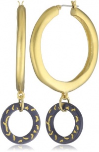 T Tahari Soho Chic Gold Tone with Blue Resin Circle Drop Earrings T Tahari Soho Chic Gold Tone with Blue Resin Circle Drop Earrings