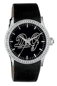D&G Dolce & Gabbana Women's DW0267 Popular Black Dial D&G Stone Logo Watch D&G Dolce & Gabbana Women's DW0267 Popular Black Dial D&G Stone Logo Watch