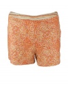 Free People Womens Maya Stretch Tribal Print Linen Shorts