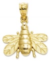 A perfect symbol for the strong, hard-worker, this bee charm offers a note of encouragement and gleaming beauty in 14k polished and satin gold. Chain not included. Approximate drop length: 3/4 inch. Approximate drop width: 3/5 inch.