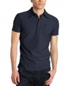 Diesel Men's Reversed Slub Jersey Polo Shirt,Blue,Small