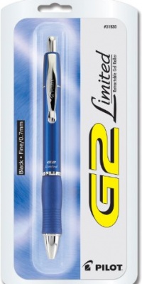 Pilot G2 Limited Retractable Gel Ink Rolling Ball Pen, Fine Point, Blue Barrel, Black Ink (31530) Pilot G2 Limited Retractable Gel Ink Rolling Ball Pen, Fine Point, Blue Barrel, Black Ink (31530)