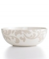 Bold design and uncompromising quality make the Lisbon vegetable bowl easy to love. Embrace stenciled grey florals or mix and match with equally fresh Banded dinnerware, also by Martha Stewart Collection.