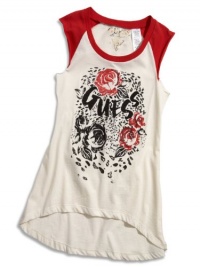 GUESS Kids Girls Big Girl Sleeveless Graphic Tee, CREAM (10/12) GUESS Kids Girls Big Girl Sleeveless Graphic Tee, CREAM (10/12)