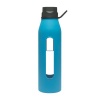 Takeya Classic Glass Water Bottle with Silicone Sleeve, Black/Cobalt, 22-1/2-Ounce