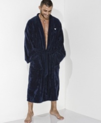 That's a wrap! When the week is over, slip on this Emporio Armani robe and greet the weekend in comfort. That's a wrap! When the week is over, slip on this Emporio Armani robe and greet the weekend in comfort.