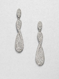 EXCLUSIVELY AT SAKS. This sparkling piece features an elegant twisted design. CrystalsRhodium-plated brassDrop, about 1.87Surgical steel post backImported 